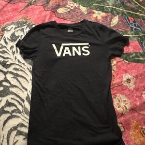 Vans Black Tee with White Logo